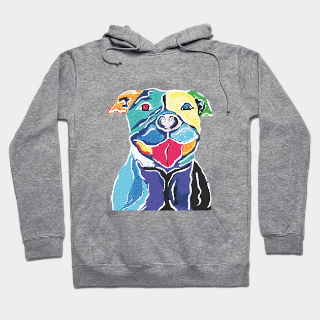 Smiling Happy Pitbull Hoodie by russodesign